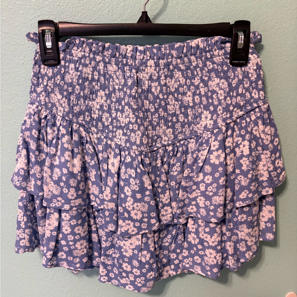 Altar'd State Blue and White Floral Skirt